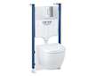 Grohe Solido - Set předstěnové instalace, klozetu Euro Ceramic a sedátka softclose, tlačítko Skate Cosmopolitan, chrom 39890000