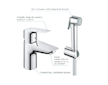 Grohe Start Edge - Umyvadlová baterie s bidetovou sprškou, chrom 23773001