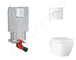 Grohe Uniset - Set předstěnové instalace, klozetu, sedátka SoftClose a tlačítka Arena Cosmopolitan, alpská bílá SANI15BB3112