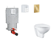 Grohe Uniset - Set předstěnové instalace, klozetu, sedátka SoftClose a tlačítka Arena Cosmopolitan S, kartáčovaný Cool Sunrise S