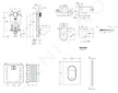 Grohe Uniset - Set předstěnové instalace, klozetu, sedátka SoftClose a tlačítka Arena Cosmopolitan S, kartáčovaný Cool Sunrise S