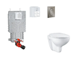 Grohe Uniset - Set předstěnové instalace, klozetu, sedátka SoftClose a tlačítka Arena Cosmopolitan S, kartáčovaný Hard Graphite 