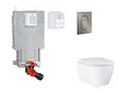 Grohe Uniset - Set předstěnové instalace, klozetu, sedátka SoftClose a tlačítka Arena Cosmopolitan S, kartáčovaný Hard Graphite 
