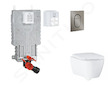 Grohe Uniset - Set předstěnové instalace, klozetu, sedátka SoftClose a tlačítka Arena Cosmopolitan S, kartáčovaný Hard Graphite 