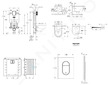 Grohe Uniset - Set předstěnové instalace, klozetu, sedátka SoftClose a tlačítka Arena Cosmopolitan S, kartáčovaný Hard Graphite 