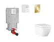 Grohe Uniset - Set předstěnové instalace, klozetu, sedátka SoftClose a tlačítka Arena Cosmopolitan S, Triple Vortex, Cool Sunris