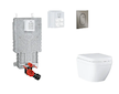 Grohe Uniset - Set předstěnové instalace, klozetu, sedátka SoftClose a tlačítka Arena Cosmopolitan S, Triple Vortex, kartáčovaný