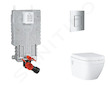 Grohe Uniset - Set předstěnové instalace, klozetu, sedátka SoftClose a tlačítka Skate Cosmopolitan, chrom SANI15BB2107