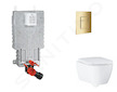 Grohe Uniset - Set předstěnové instalace, klozetu, sedátka SoftClose a tlačítka Skate Cosmopolitan, Cool Sunrise SANI15BB4117