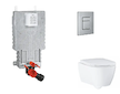 Grohe Uniset - Set předstěnové instalace, klozetu, sedátka SoftClose a tlačítka Skate Cosmopolitan, kartáčovaná nerezová ocel SA