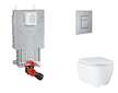 Grohe Uniset - Set předstěnové instalace, klozetu, sedátka SoftClose a tlačítka Skate Cosmopolitan, kartáčovaná nerezová ocel SA