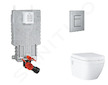 Grohe Uniset - Set předstěnové instalace, klozetu, sedátka SoftClose a tlačítka Skate Cosmopolitan, kartáčovaná nerezová ocel SA