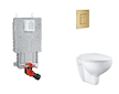 Grohe Uniset - Set předstěnové instalace, klozetu, sedátka SoftClose a tlačítka Skate Cosmopolitan, kartáčovaný Cool Sunrise SAN