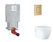 Grohe Uniset - Set předstěnové instalace, klozetu, sedátka SoftClose a tlačítka Skate Cosmopolitan, kartáčovaný Cool Sunrise SAN