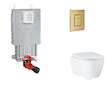 Grohe Uniset - Set předstěnové instalace, klozetu, sedátka SoftClose a tlačítka Skate Cosmopolitan, kartáčovaný Cool Sunrise SAN