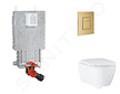 Grohe Uniset - Set předstěnové instalace, klozetu, sedátka SoftClose a tlačítka Skate Cosmopolitan, kartáčovaný Cool Sunrise SAN