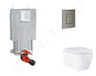 Grohe Uniset - Set předstěnové instalace, klozetu, sedátka SoftClose a tlačítka Skate Cosmopolitan, kartáčovaný Hard Graphite SA