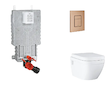 Grohe Uniset - Set předstěnové instalace, klozetu, sedátka SoftClose a tlačítka Skate Cosmopolitan, kartáčovaný Warm Sunset SANI