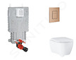 Grohe Uniset - Set předstěnové instalace, klozetu, sedátka SoftClose a tlačítka Skate Cosmopolitan, kartáčovaný Warm Sunset SANI