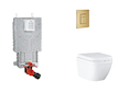 Grohe Uniset - Set předstěnové instalace, klozetu, sedátka SoftClose a tlačítka Skate Cosmopolitan, Triple Vortex, kartáčovaný C
