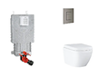 Grohe Uniset - Set předstěnové instalace, klozetu, sedátka SoftClose a tlačítka Skate Cosmopolitan, Triple Vortex, kartáčovaný H