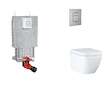 Grohe Uniset - Set předstěnové instalace, klozetu, sedátka SoftClose a tlačítka Skate Cosmopolitan, Triple Vortex, kartáčovaná n