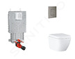 Grohe Uniset - Set předstěnové instalace, klozetu, sedátka SoftClose a tlačítka Skate Cosmopolitan, Triple Vortex, kartáčovaný H