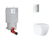 Grohe Uniset - Set předstěnové instalace, klozetu, sedátka SoftClose a tlačítka Skate Cosmopolitan, Triple Vortex, matný chrom S