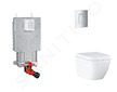 Grohe Uniset - Set předstěnové instalace, klozetu, sedátka SoftClose a tlačítka Skate Cosmopolitan, Triple Vortex, matný chrom S