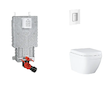 Grohe Uniset - Set předstěnové instalace, klozetu, sedátka SoftClose a tlačítka Skate Cosmopolitan, Triple Vortex, Moon White SA