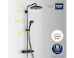 Grohe Vitalio Joy - Sprchový set s termostatem, průměr 26 cm, 3 proudy, phantom black 26403KF2