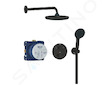 Grohe Vitalio Start - Sprchový set s termostatem pod omítku, průměr 25 cm, 2 proudy, matná černá 348832430