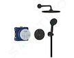 Grohe Vitalio Start - Sprchový set s termostatem pod omítku, průměr 25 cm, 2 proudy, matná černá 348832430