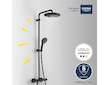 Grohe Vitalio Start - Sprchový set s termostatem, průměr 25 cm, 2 proudy, matná černá 266772431