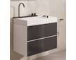 Hansgrohe Avalegra - Umyvadlo 78x48 cm, s termostatickou baterií a sprškou, 2 proudy, bez přepadu, kartáčovaný černý chrom 22473