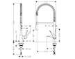 Hansgrohe Cento - Dřezová baterie XXL, Semi-Pro s flexibilním ramenem, EcoSmart, chrom 14806000