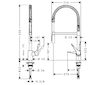Hansgrohe Cento - Dřezová baterie XXL, Semi-Pro s flexibilním ramenem, EcoSmart, chrom 14806000