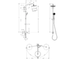 Hansgrohe Croma 220 - Sprchový set Reno, 22 cm, sprchové rameno 40 cm, 1 proud, chrom 27224000