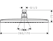 Hansgrohe Croma - Hlavová sprcha E 280, 1 proud, chrom 26257000