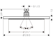 Hansgrohe Croma - Horní sprcha, 280 1jet, chrom 26220000