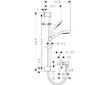 Hansgrohe Croma Select S - Sprchový set Vario s termostatem, 3 proudy, sprchová tyč 65 cm, bílá/chrom 27013400