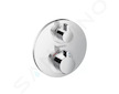 Hansgrohe Ecostat S - Termostatická baterie pod omítku pro 2 spotřebiče, chrom 15758000