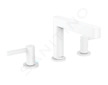 Hansgrohe Finoris - Umyvadlová baterie 110, 3-otvorová instalace, s výpustí Push-Open, EcoSmart, matná bílá 76033700