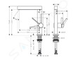 Hansgrohe Finoris - Umyvadlová baterie 230, s výpustí Push-Open a otočným výtokem, matná bílá 76060700