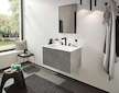 Hansgrohe Finoris - Umyvadlová baterie, 3-otvorová instalace, s výpustí Push-Open, EcoSmart, matná černá 76034670