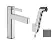 Hansgrohe Finoris - Umyvadlová baterie s výpustí Push-Open a bidetovou sprškou, EcoSmart, kartáčovaný černý chrom 76210340
