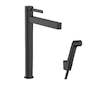 Hansgrohe Finoris - Umyvadlová baterie s výpustí Push-Open a bidetovou sprškou, EcoSmart, kartáčovaný černý chrom 76220340