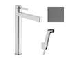 Hansgrohe Finoris - Umyvadlová baterie s výpustí Push-Open a bidetovou sprškou, EcoSmart, kartáčovaný černý chrom 76220340