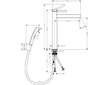 Hansgrohe Finoris - Umyvadlová baterie s výpustí Push-Open a bidetovou sprškou, EcoSmart, kartáčovaný černý chrom 76220340