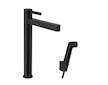 Hansgrohe Finoris - Umyvadlová baterie s výpustí Push-Open a bidetovou sprškou, EcoSmart, matná černá 76220670
